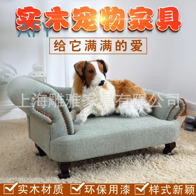 New Creative Pet Sofa Lounger for Small Dogs Cats Teddy Puppies with Wooden Frame Cozy Nest Bed Mat for Indoor Use