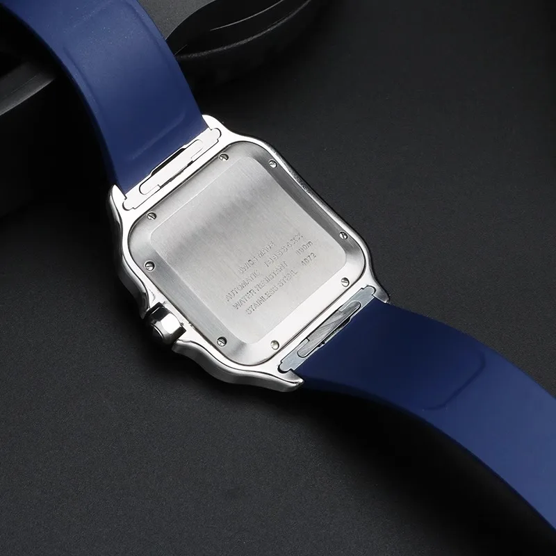 حزام ساعة fluorubber لكارتييه جديد سوار ساعة سانتوس متوسط سريع من المطاط الفلور سوار 21 الافراج عن الرجال