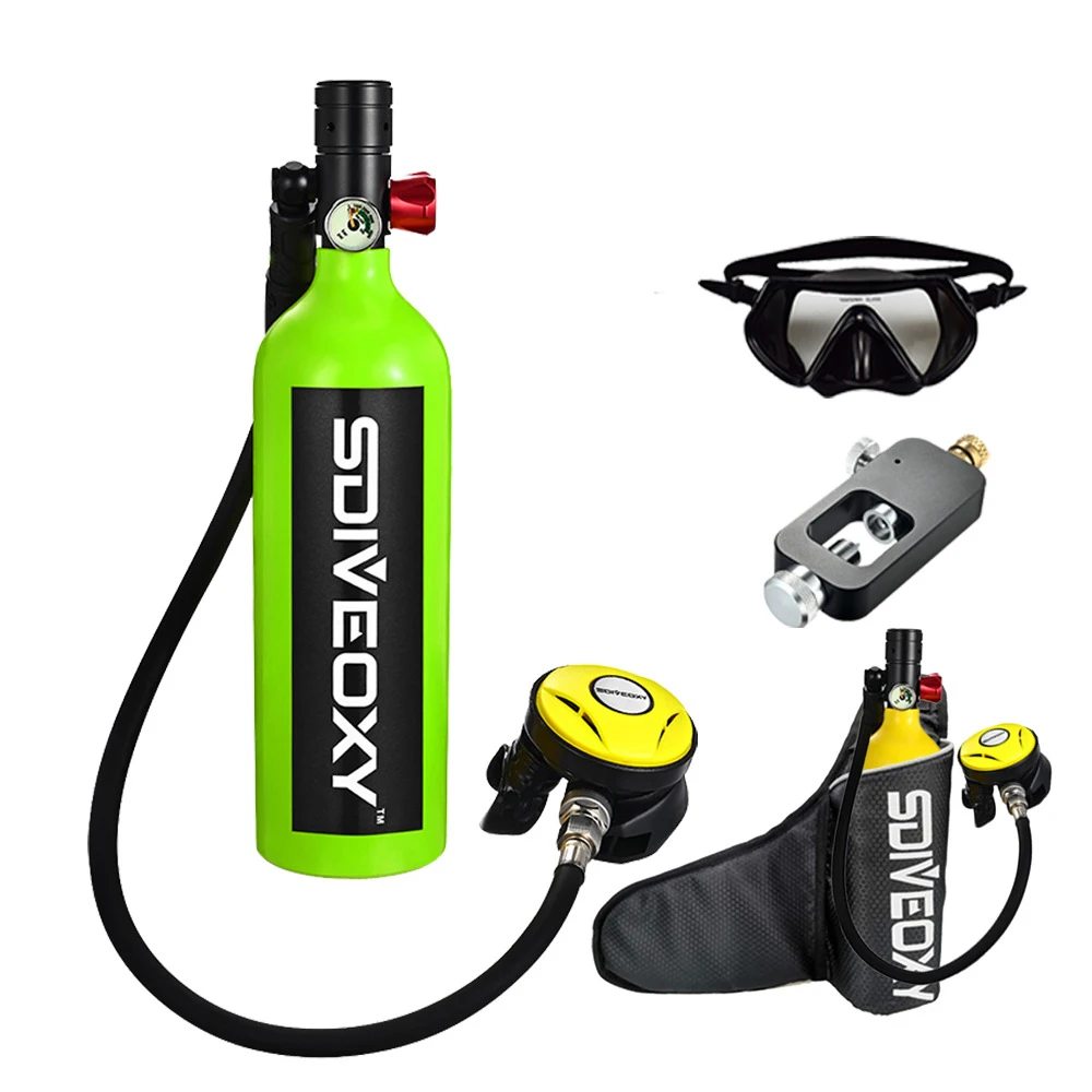 

Scuba Tank 1000ML Scuba Diving Equipment Diving Snorkeling Equipment Provides 10~15 Minutes Underwater Breathing Time