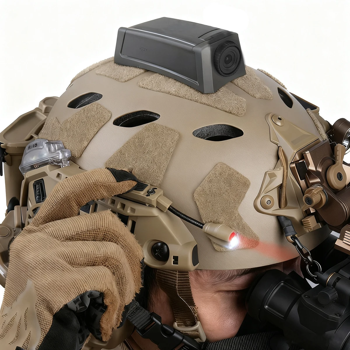 Tactical Helmet Set with Night Vision Goggles Headset Respirator Signal Light for Outdoor Airsoft Shooting Cosplay Equipment - Image 2
