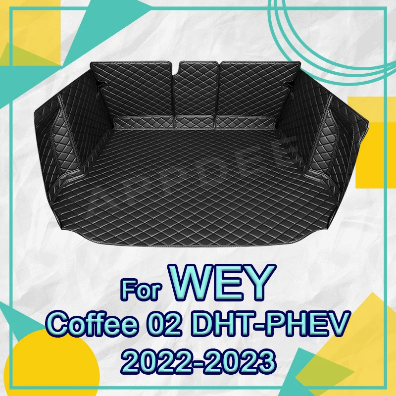 Auto Full Coverage Trunk Mat For WEY Coffee 02 DHT-PHEV 2022 2023 Car Boot Cover Pad Cargo Liner Interior Protector Accessories