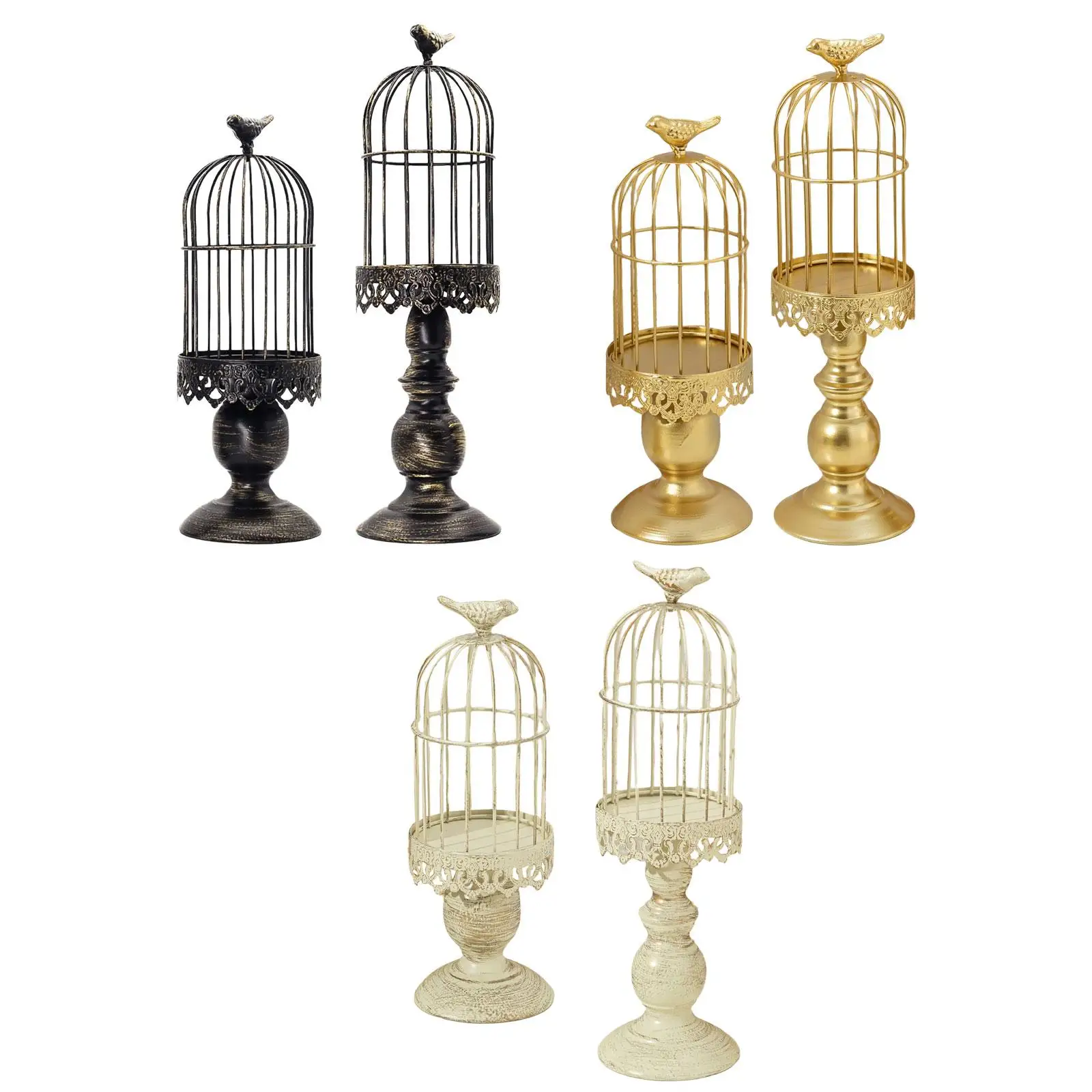 Metal Candle Holder Tea Light Holder Accessories Durable Birdcage for Events Home Living Room Desktop Decoration