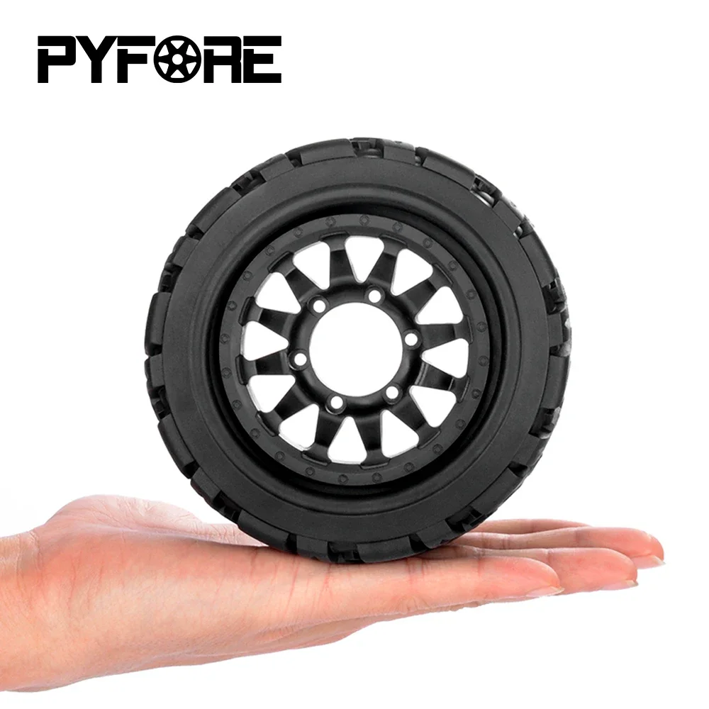 

PYFORE 4pcs 12m 14mm Adapter Diameter 110mm Tire Remote Control Model Car 1/10 Monster Truck Tire for TX ARRMA W183