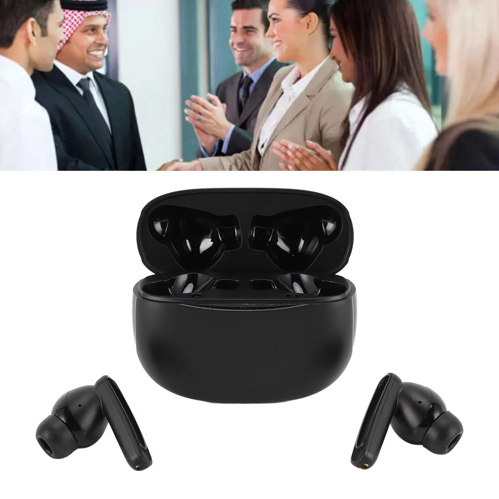 سماعات أذن مترجم 137 لغة مع شاشة عرض الطاقة 3 أوضاع بلوتوث 5.3 سماعات أذن مترجم لاسلكية لمكالمات الموسيقى الاجتماعية