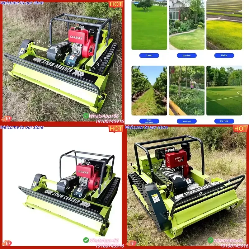 2026Hot China Factory Big Power Flail Lawn Mower 50cm 80cm 100cm 120cm RC Home Robotic Power Crawler Flail Lawn