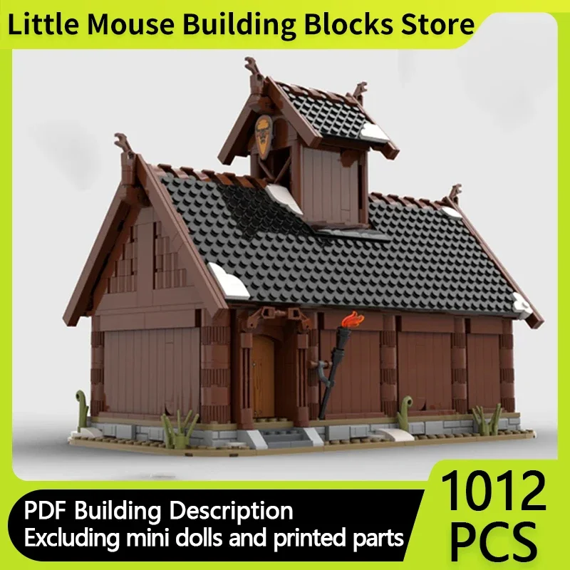 

Medieval Street View Model MOC Building Bricks Viking Temple houses Modular Technology Gifts Children Toys Suit Holiday Assemble