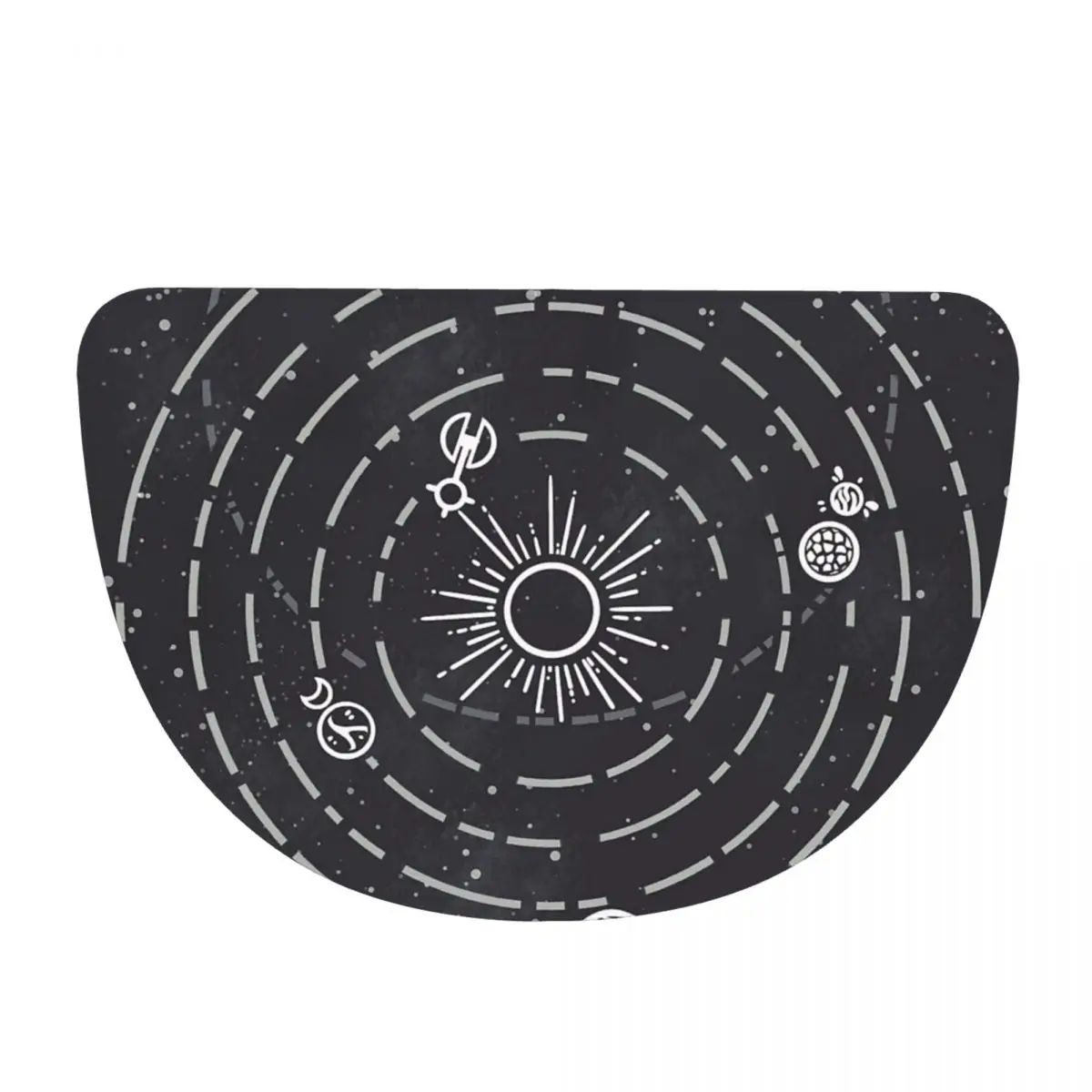 Outer Wilds Solar System Soft Flannel Half Round Doormat Non Slip Bathroom Mat Absorbent Floor Carpet for Living Room