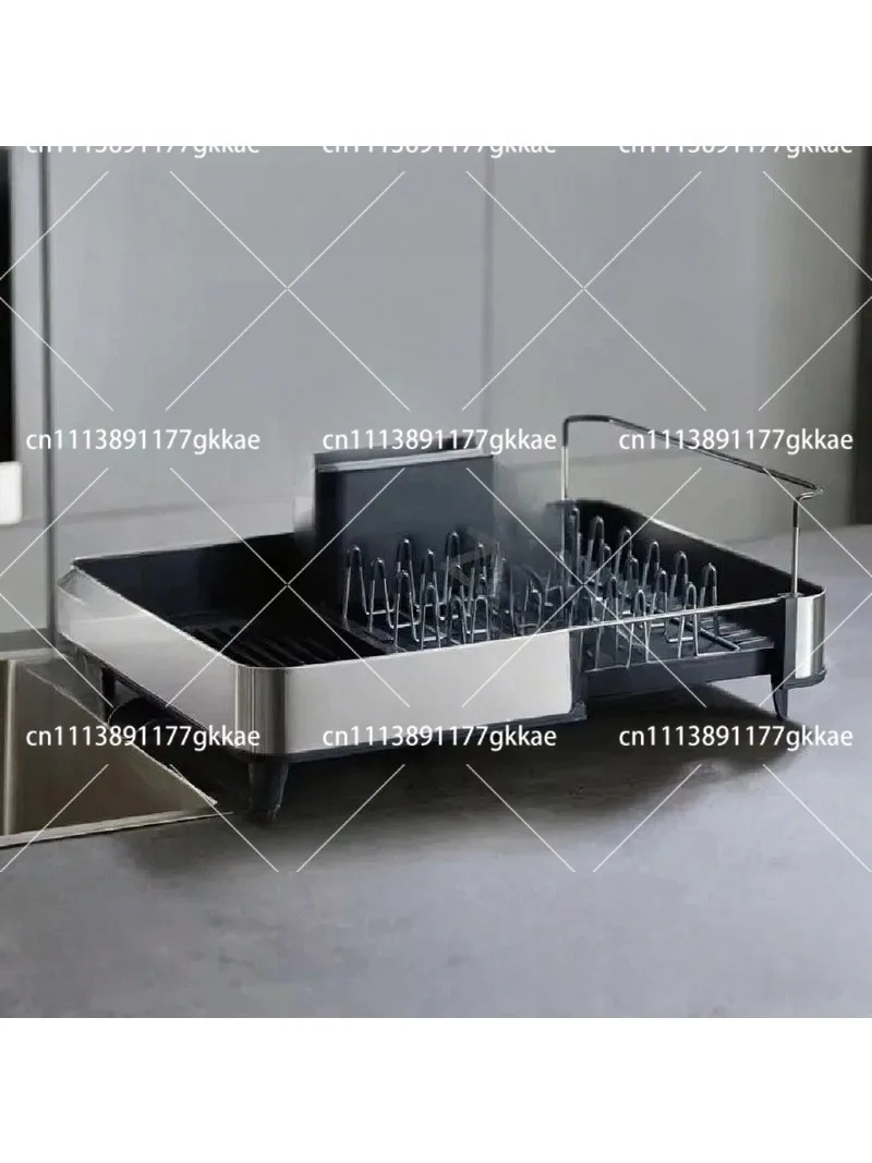 Kitchen Drainage  Rack  Drying Rack Cupboard Storage Cutlery Rack Adjustment Automatic Pull-out Water