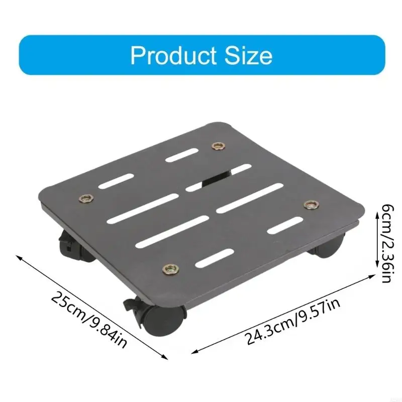 Wheeled Pot Stand Tray with Metal Base for Rooms Household Plant Mover Tray A2BB