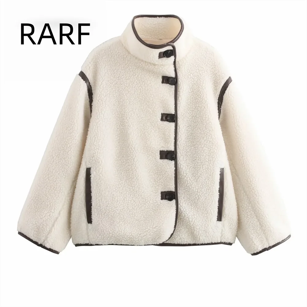 2024 Autumn/Winter New Fashionable Loose Edition Warm Long Sleeve Teddy Velvet Cardigan Hair Short Coat