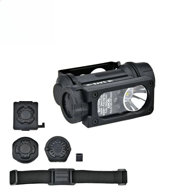 Helmet light, white and red infrared stroboscopic signal light with low light