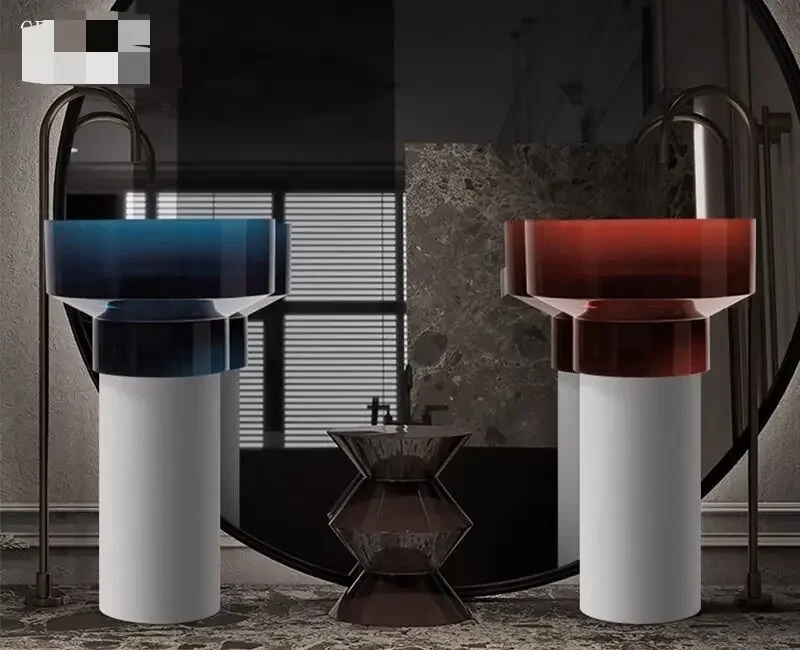Picture 6: Floor column Composite bathroom base Sink, wash basin Cast resin Stone Freestanding solid surface wash basin