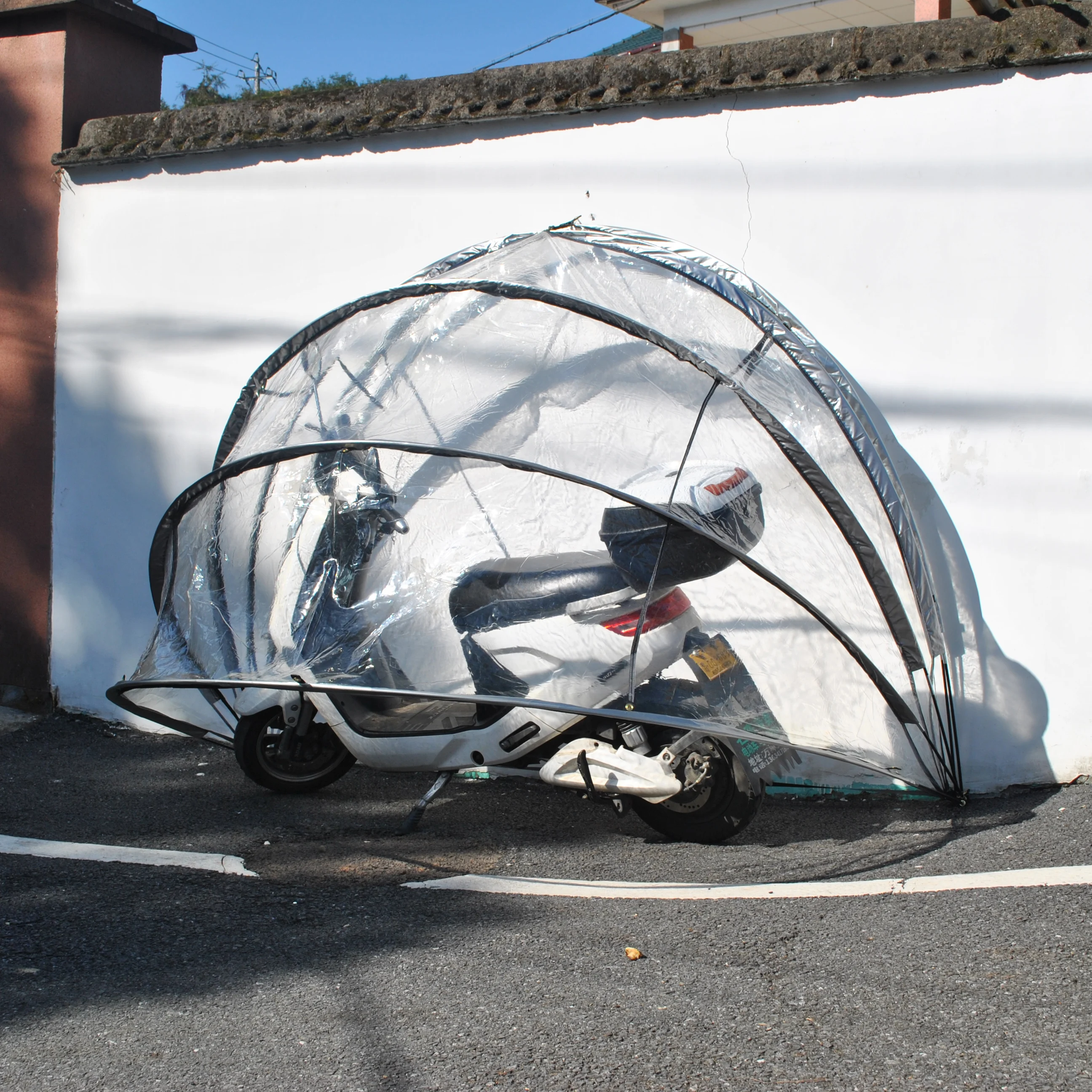 Transparent PVC Hanging Motorbike Bike Tent Cover Shed Storage Garage Weatherproof Motorcycle Moped Mobility PVC tent