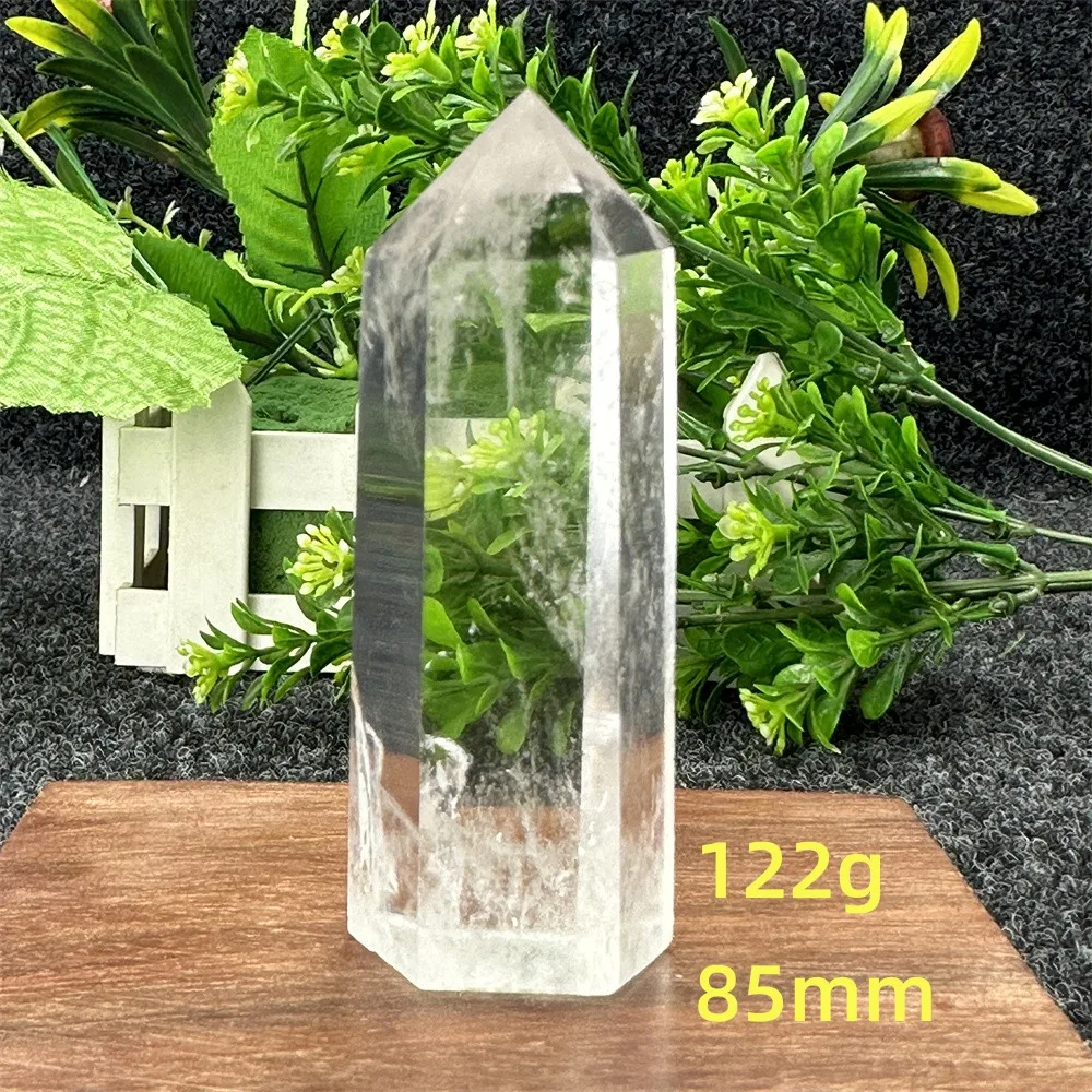 Natural Transparent Quartz Column Transparent White Crystal Point Healing Stone Hexagonal Obelisk Wand Home Garden Decoration Gi