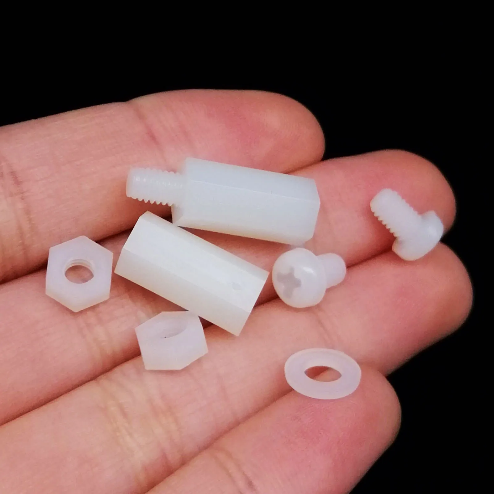 1 Box Plastic Nylon Hex Hexagon Spacer Column Standoff Screw Nut Washer Kit Set for PCB Motherboard M2 M2.5 M3 M4 Black White