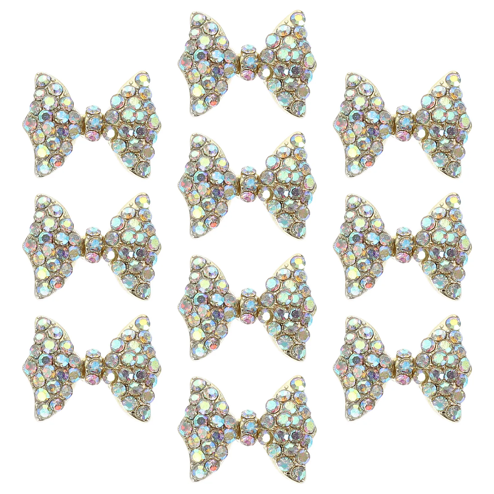 

10Pcs Bowknot Shape Nail Charms Eco-Friendly Alloy Durable DIY Manicure Decors Nail Art Accessories Manicure Tools