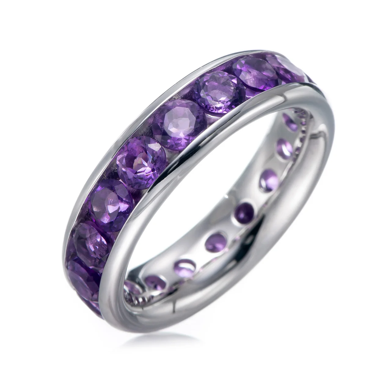 

Amethyst Rhodium Over Sterling Silver Ring