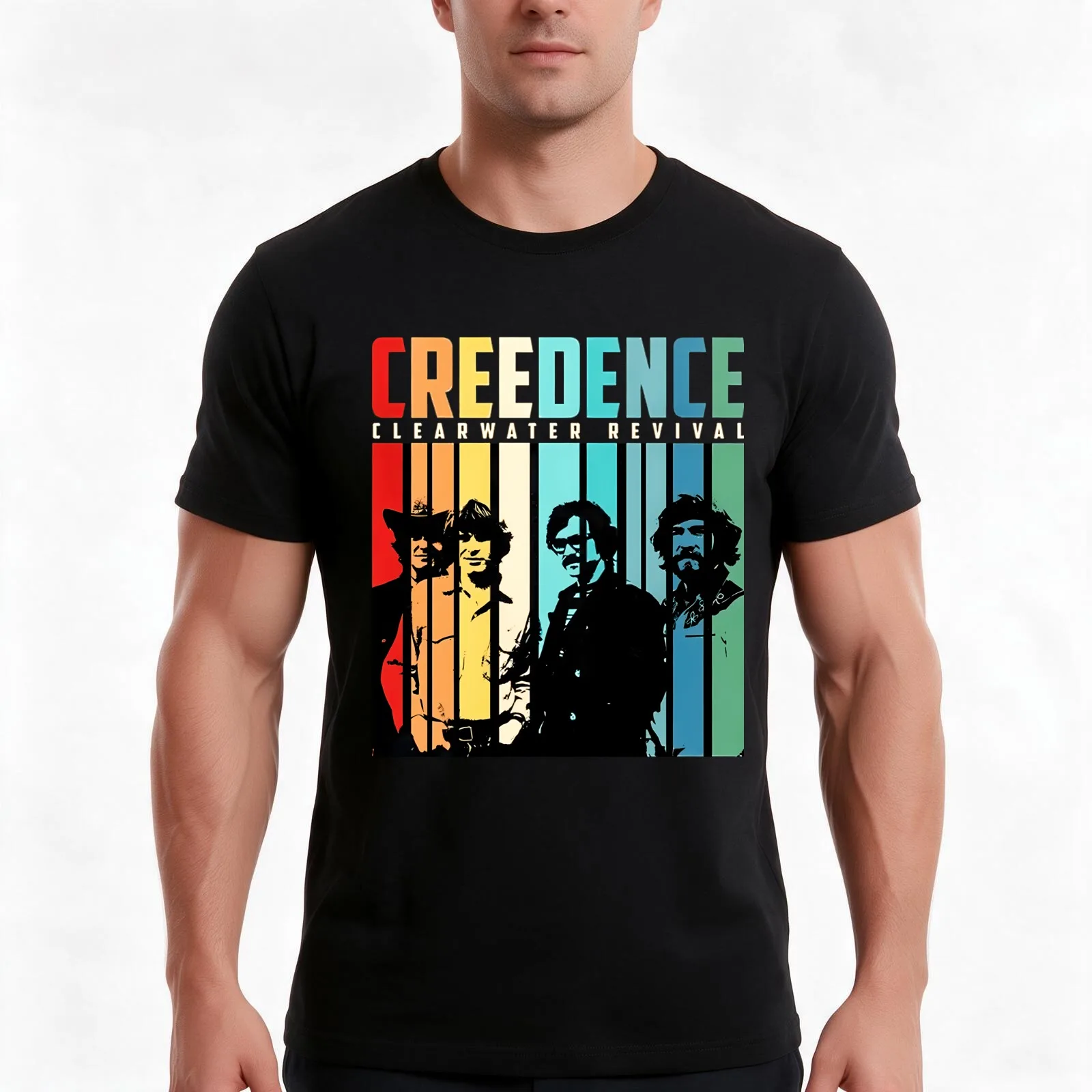 Creedence Clearwater Revivals T-Shirt Summer Casual Cotton Tee Oversized Streetwear Tops Vintage Graphic Print 100% Cotton