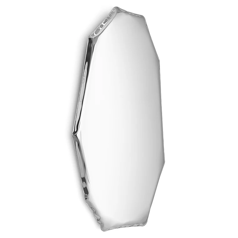 

Modern Light Luxury Stainless Steel ， Designer Irregular Full Body， Wall Mounted Shaped Decorative Mirror Ins Metal
