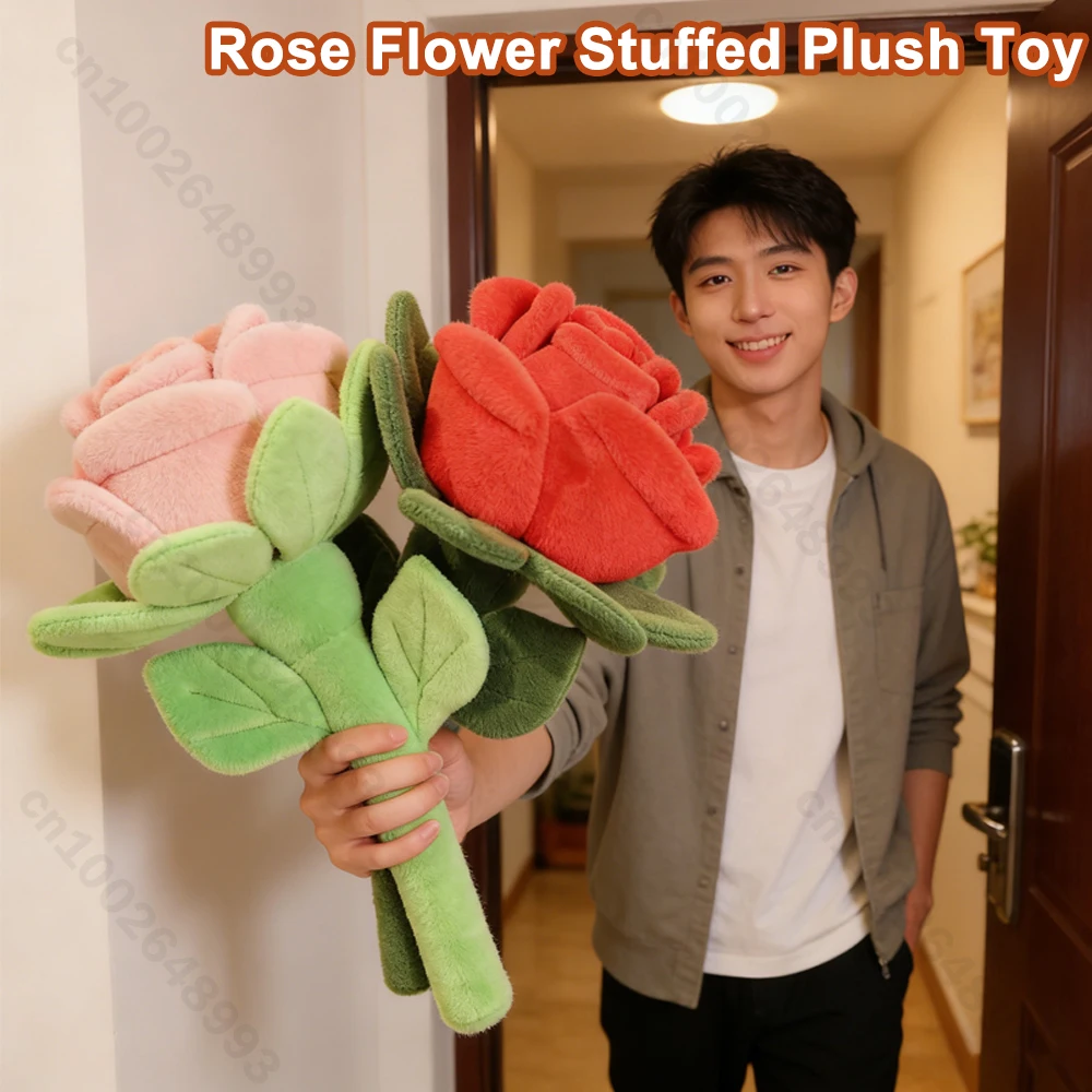 محاكاة زهرة الورد محشوة لينة ألعاب من نسيج مخملي ديكور المنزل عيد الميلاد مفاجأة رومانسية هدية عيد الحب صديقة هدايا عيد الميلاد