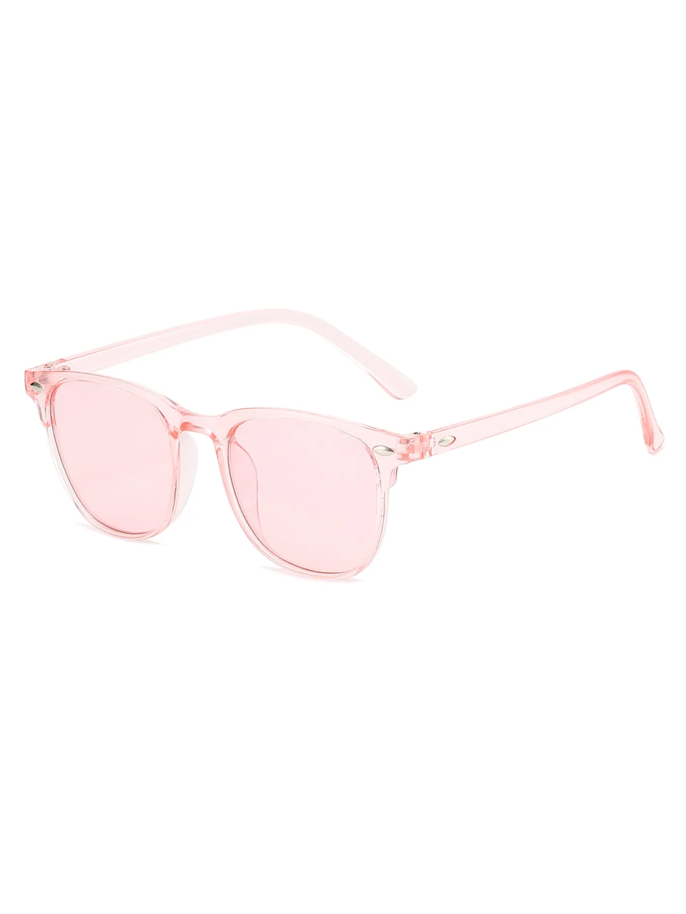 1 Pair Unisex Round Rice-Nail Fashion Sunglasses for Outdoor Travel, Beach and Club Parties