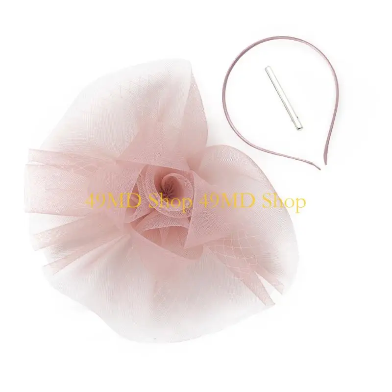 

49MD Lightweight Bride Hair Accessory Fascinators Hat Flower Mesh Headpiece For Photoshoots Comfort Outdoor Wedding Essential