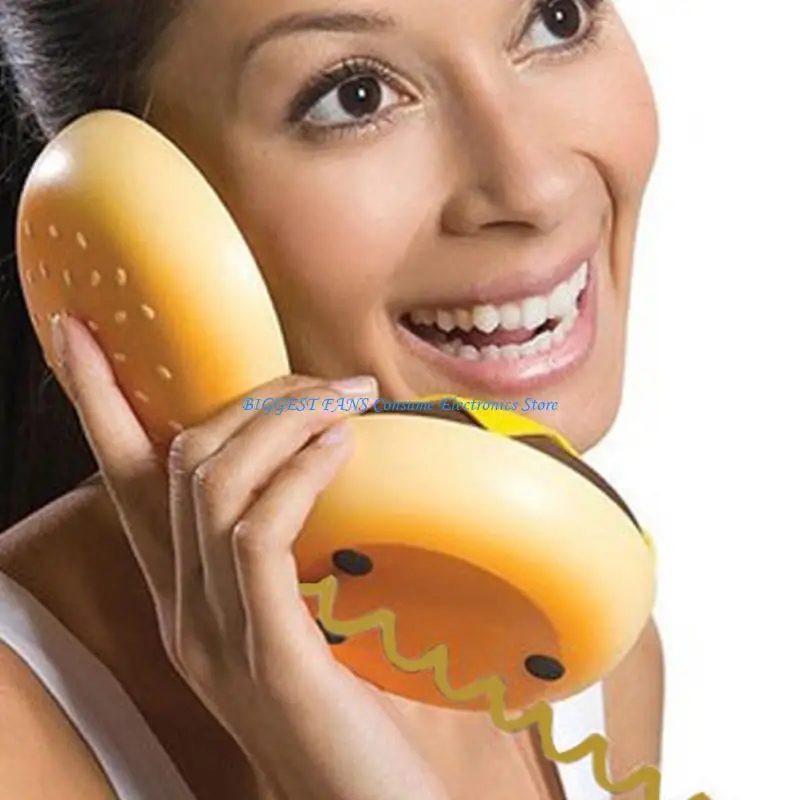 Funny Gadgets Emulational Hamburger Telephone Wire Landline Phone Cheeseburger