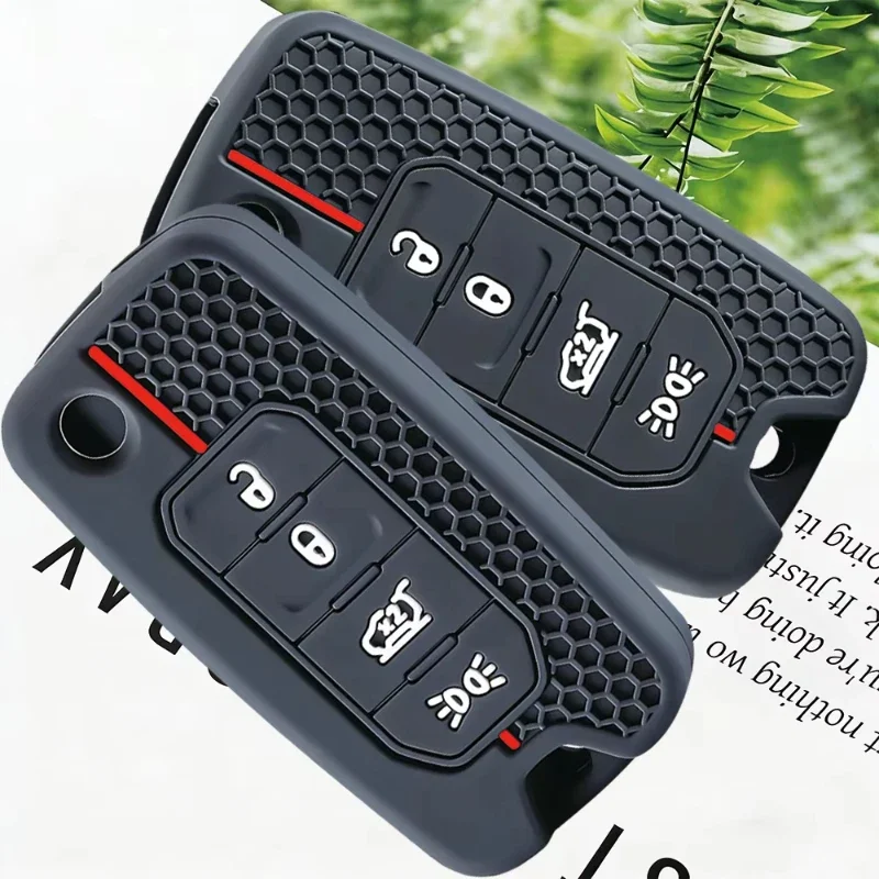Silicone Car Remote Key Case Fob for Jeep Cherokee Compass S Renegade Grand Commander for Dodge Journey Challenger Jcuv Charger