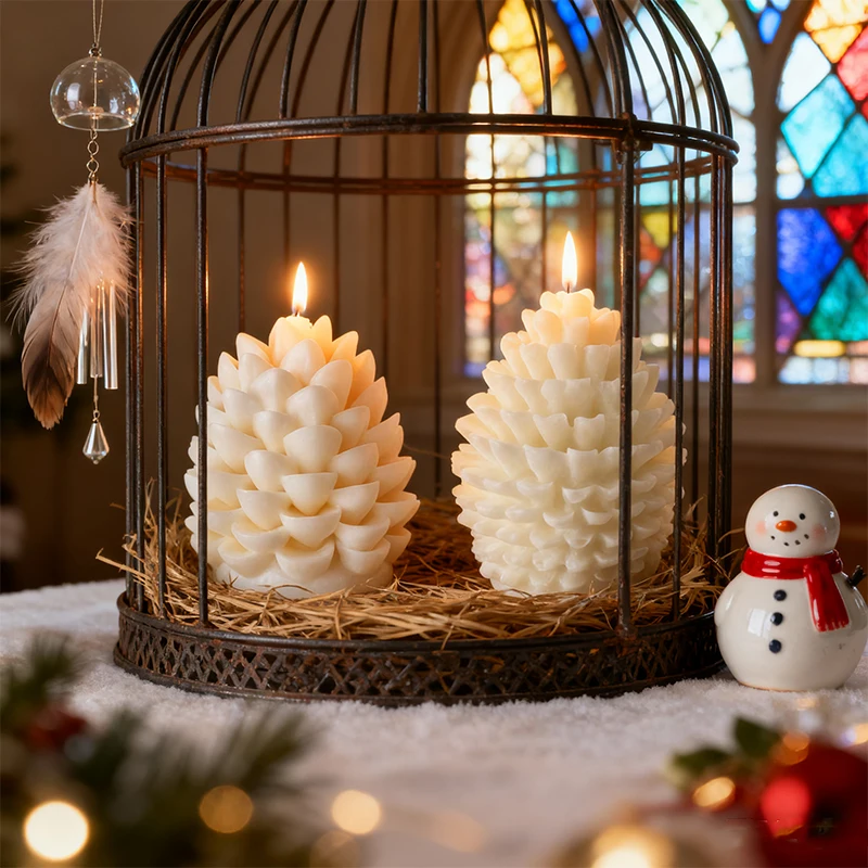 

Pine Cone Silicone Mold DIY Aromatherapy Candle Handmade Soap Plaster Decoration Craft Mould Ready Stock Festive Home Decor