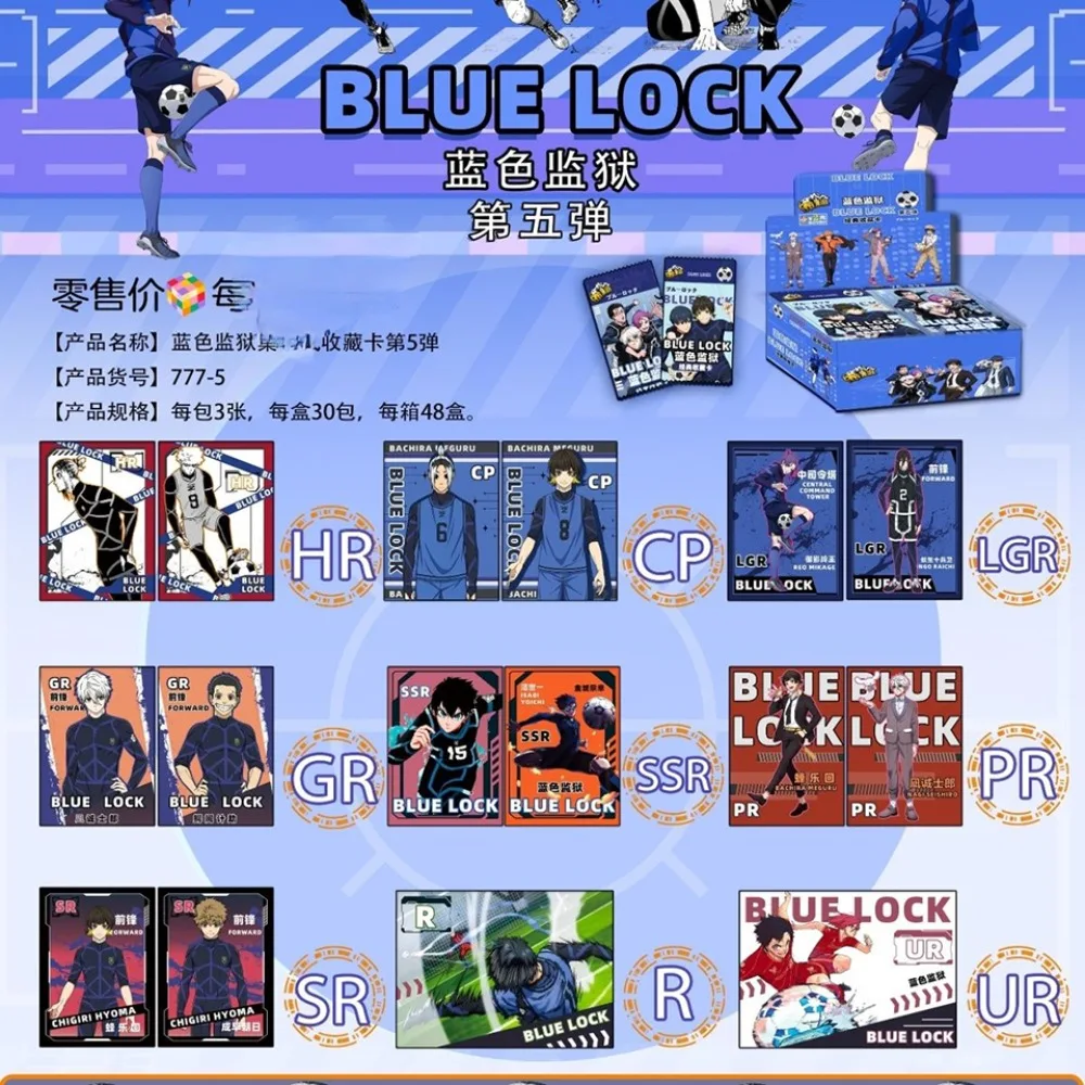 Sport Anime BLUE LOCK Collectiekaarten Populaire karakters Geliefd door fans Isagi Yoichi Rin Itoshi Themakaarten Verjaardag Speelgoed Geschenken