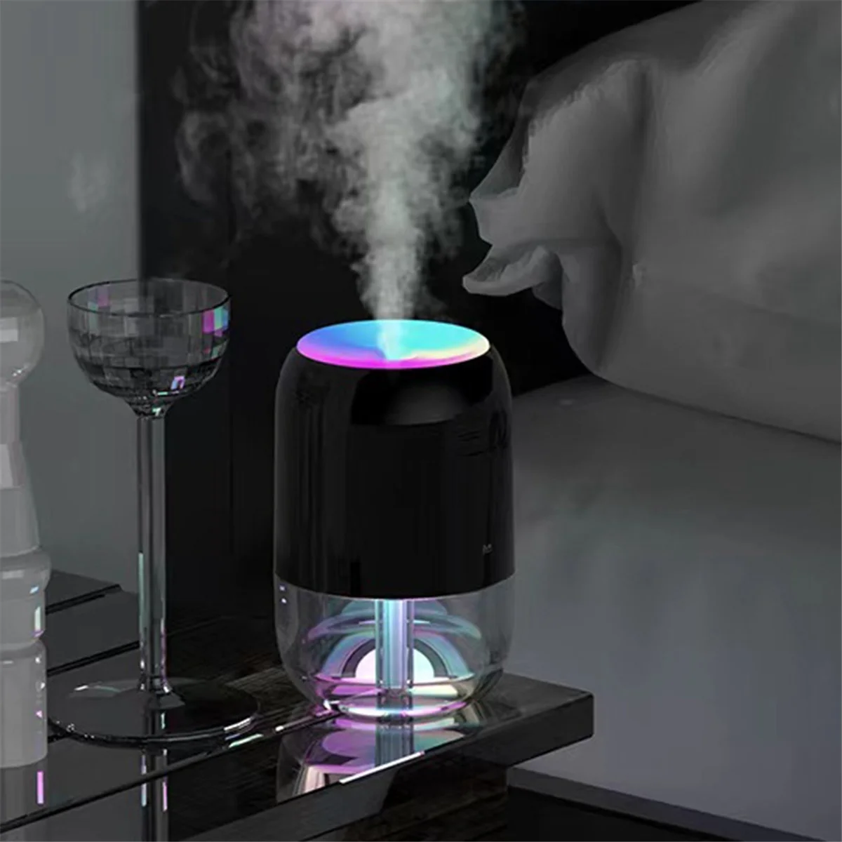 USB Air Humidifier Atmosphere Light Fragrance Intelligent Spray Colorful Aromatherapy Diffuser Humidifier for Car Home-B-LITE