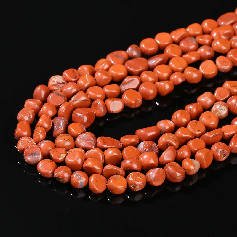 6-8mm Natural Stone Red Jasper Irregular Beads Loose Spacer Nuggest Minerals Bead for Jewelry Making Diy Necklace Bracelet 15\
