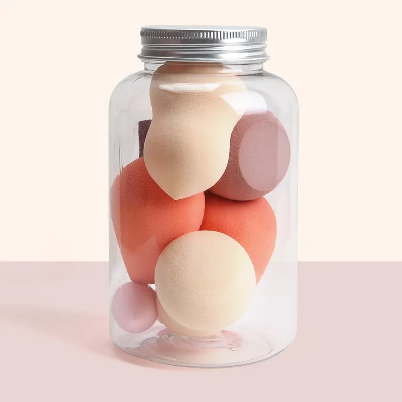 Esponja de maquillaje de doble uso, huevo de belleza seco y húmedo para base, resaltador líquido, colorete, corrector, esponjas en forma de gota de agua, herramienta de maquillaje, 8 Uds.