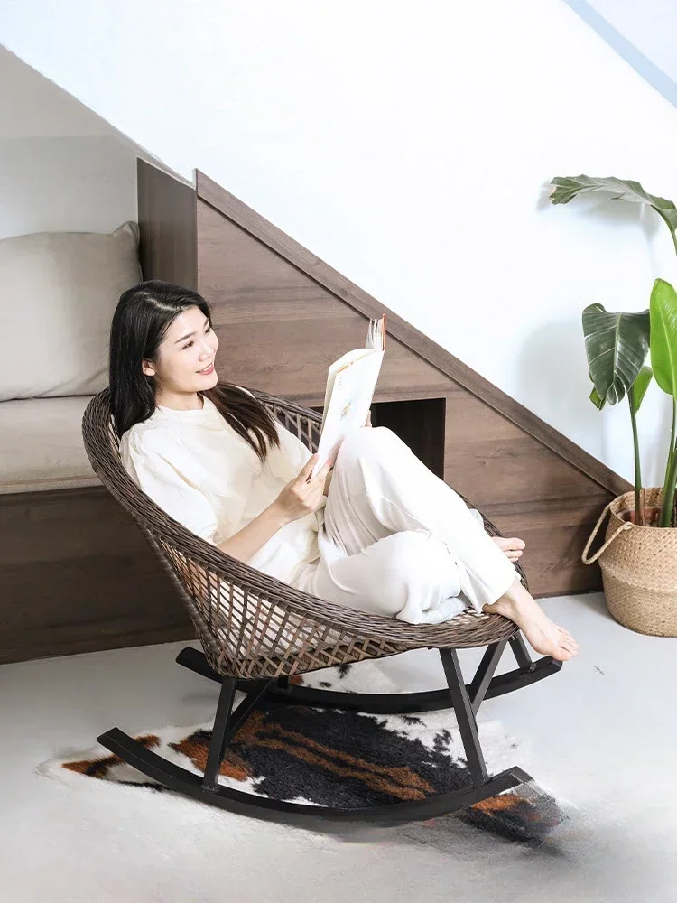 

Стул из ротанга, балкон, кресло для отдыха для взрослых, кресло для отдыха в гостиной, плетение из ротанга, стул для ленивого человека