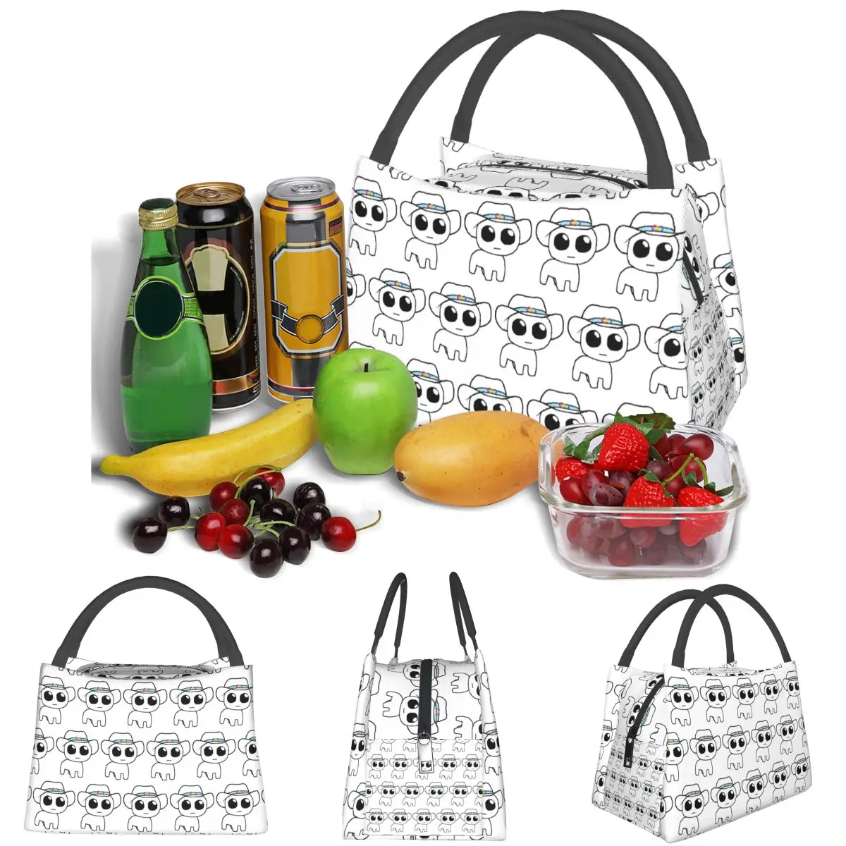 TBH Autism Creature Meme Yippee Lightweight Handheld Insulated Lunch Bag Large Capacity for Adults Students Travel Picnic