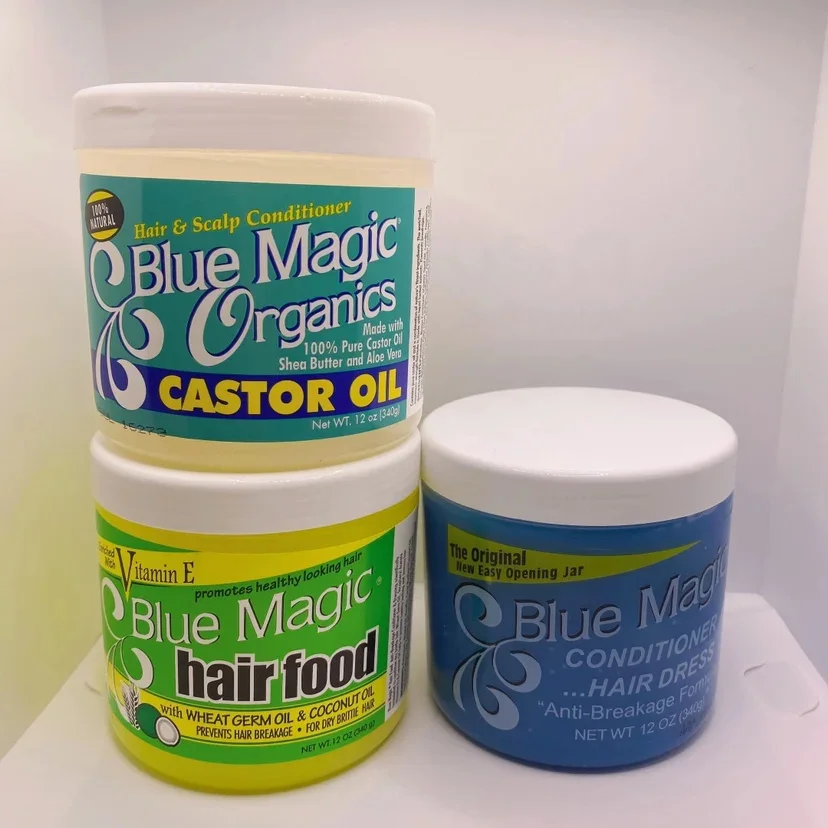 340g Blue Magic Hair Food Vitamin E Wheat Germ Castor Oil