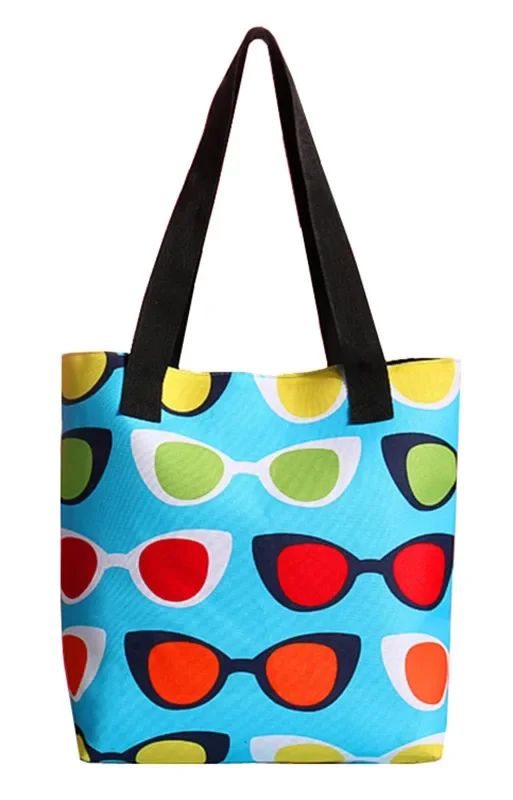 

Summer Fashion Shoulder Bags for Women Ladies Glasses Printing Tote Bag Shopping Bags