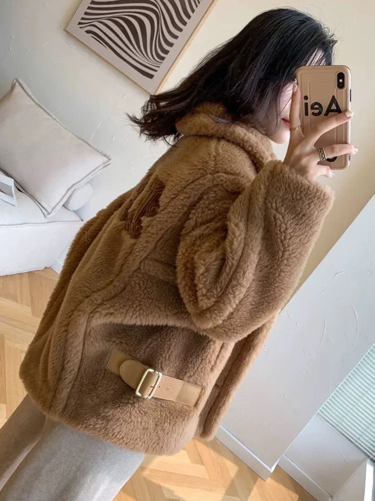 Winter Jacket Women 2024 Luxury Wool Thick Warm Teddy Bear Coat High Quality Oversized