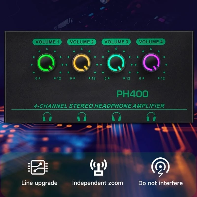 12PC 4CHANNENS 실시간 성능, 녹음 스튜디오를위한 스테레오 헤드폰 앰프