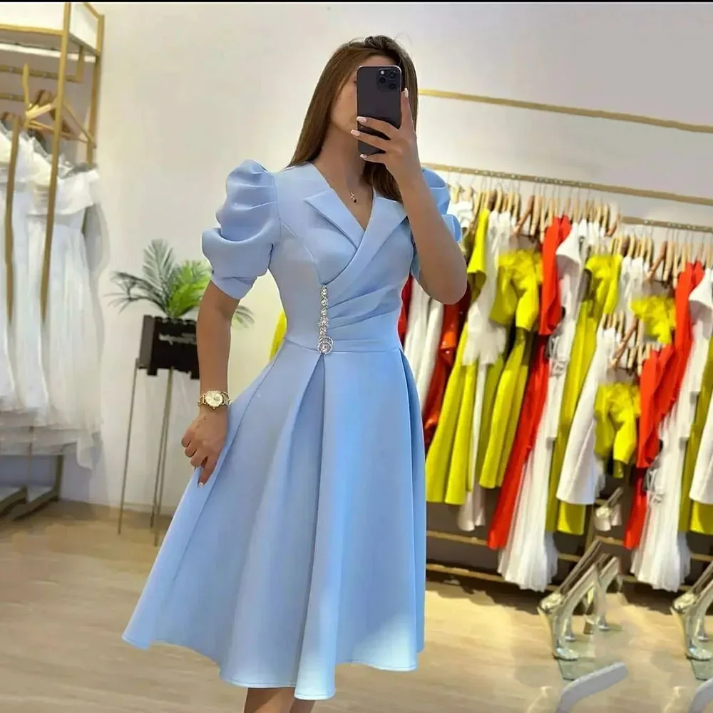 Msikoods-Elegant Prom Dresses for Women, Cocktail Dress, Short Sleeves, Wedding Party, Dinner Formal Occasion Gowns, Gala Outfit