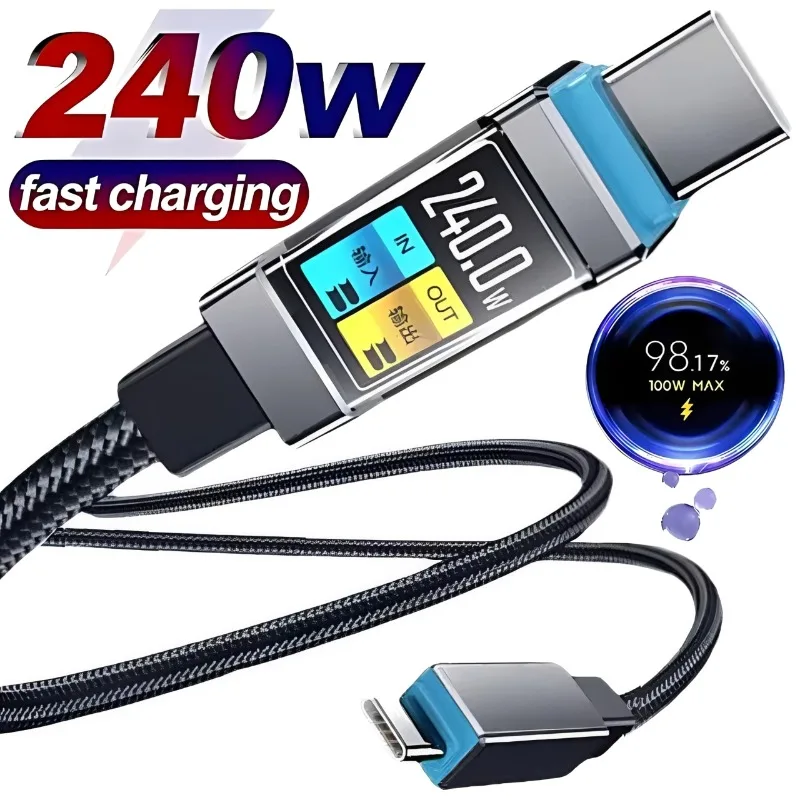 PD 240W Superschnelles Ladekabel USB Typ-C Kabel Dual-C Hochgeschwindigkeits-Datenübertragungskabel für iPhone 17 16 15 Samsung