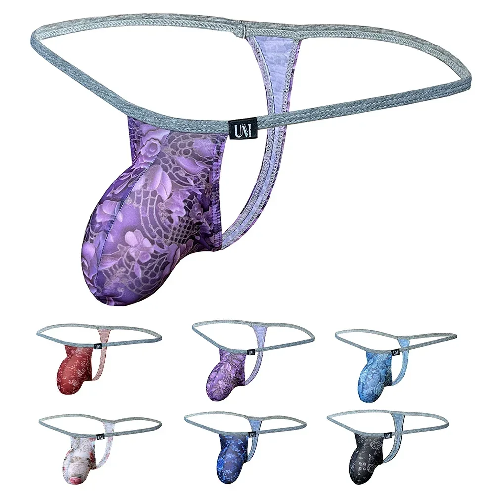 남성용 벌지 파우치 티팬티 스트링 속옷, 탄성 팬티, 에로틱 옴브레 남성 란제리, 탱가 로우웨이스트 T백 브리프