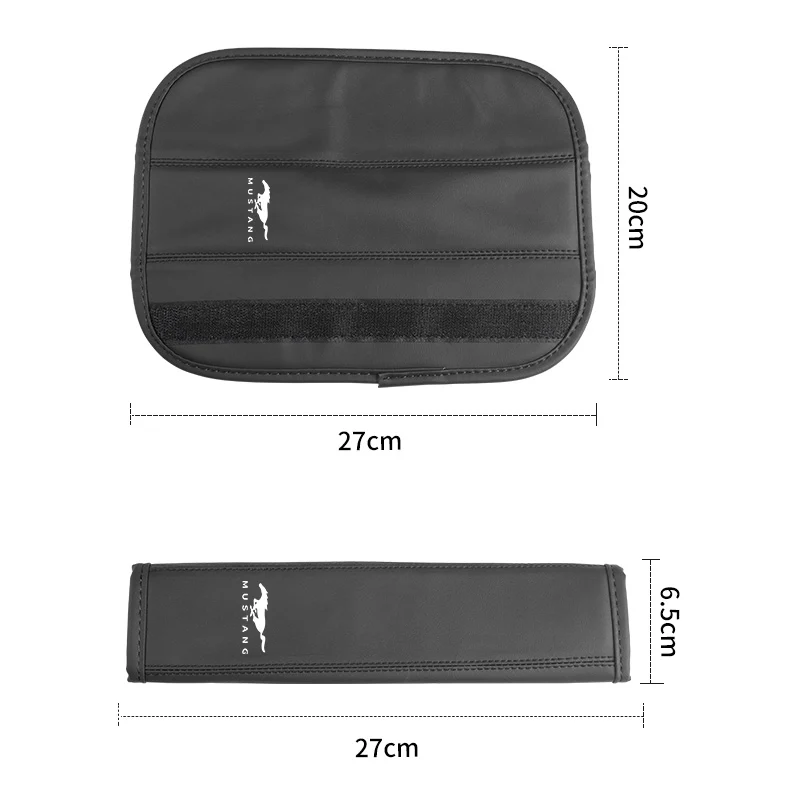 Car Seat Belt Shoulder Rest Leather Cover Comfort Protector Cushion For Mustang Fiesta Kuga Edge Mondeo Fusion Explorer GT - view 6