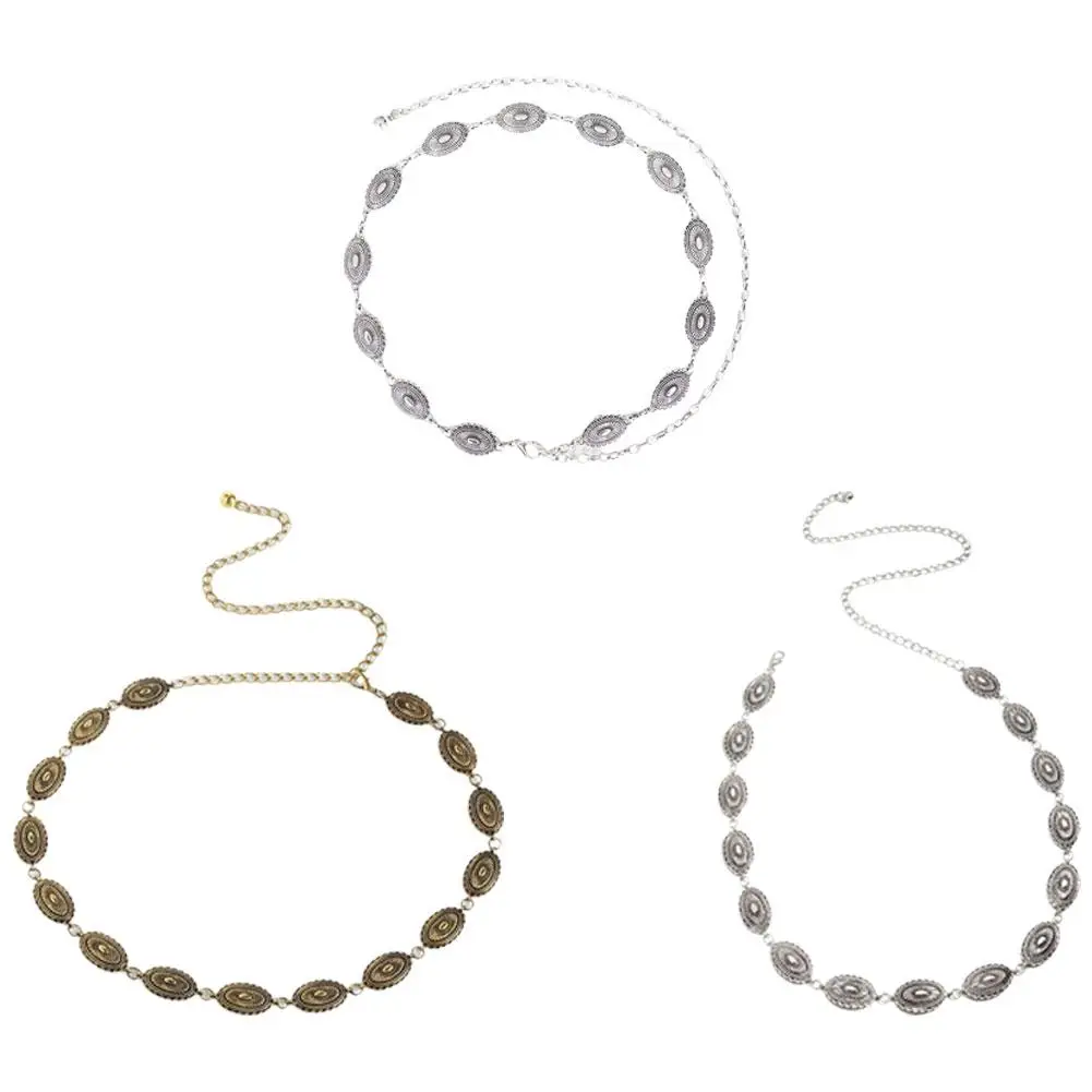 جديد العرقية نمط الرجعية الخصر البوهيمي تنوعا حزام على شكل سلسلة فستان المرأة الراقية مع حزام ملحقات السلسلة