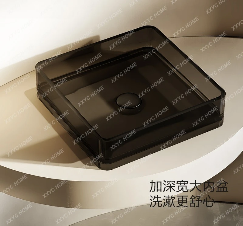 MM Color transparent resin countertop basin Household wash face basin