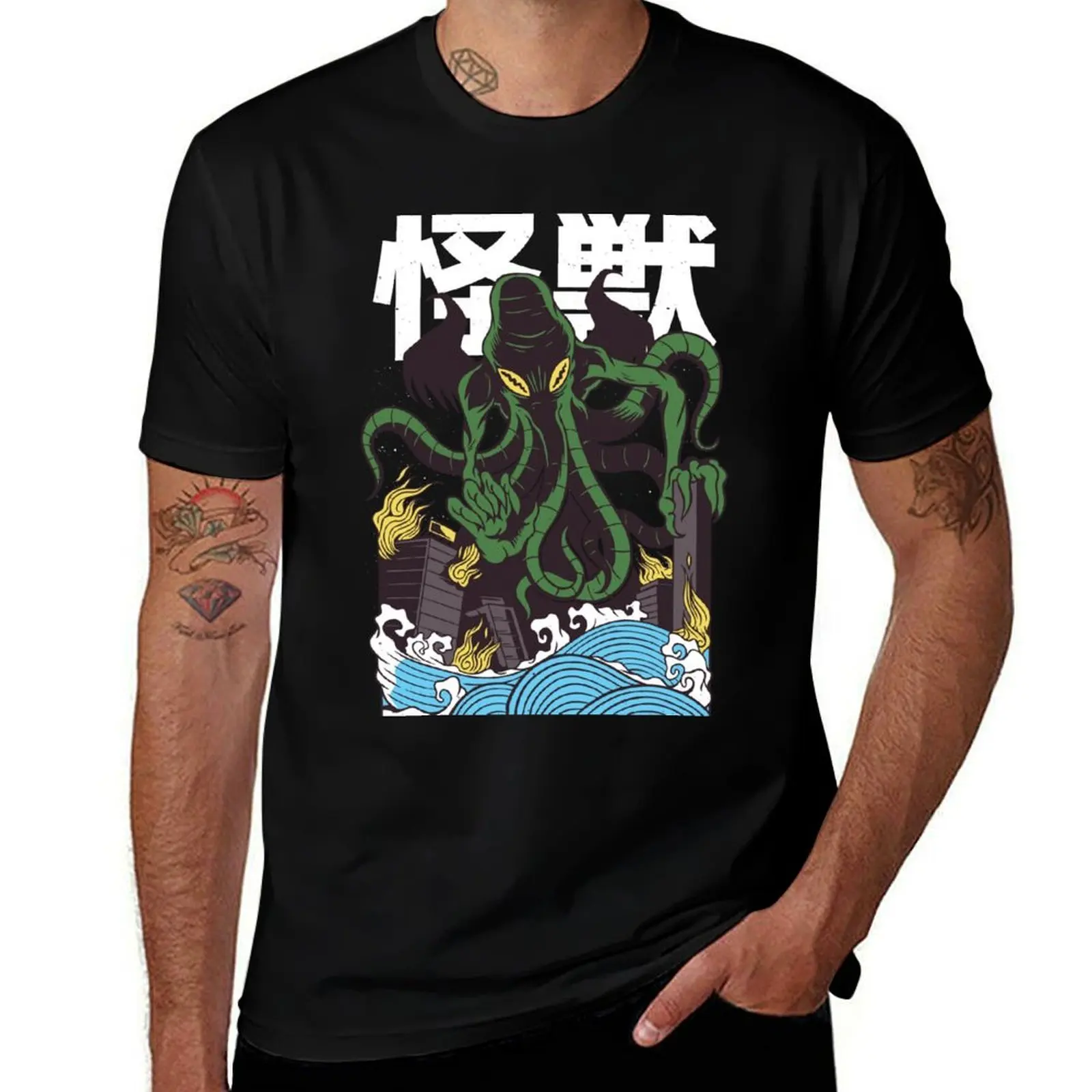 

JAPANESE CTHULHU T-Shirt t shirts for man graphic vintage funny t shirts cotton T-Shirt