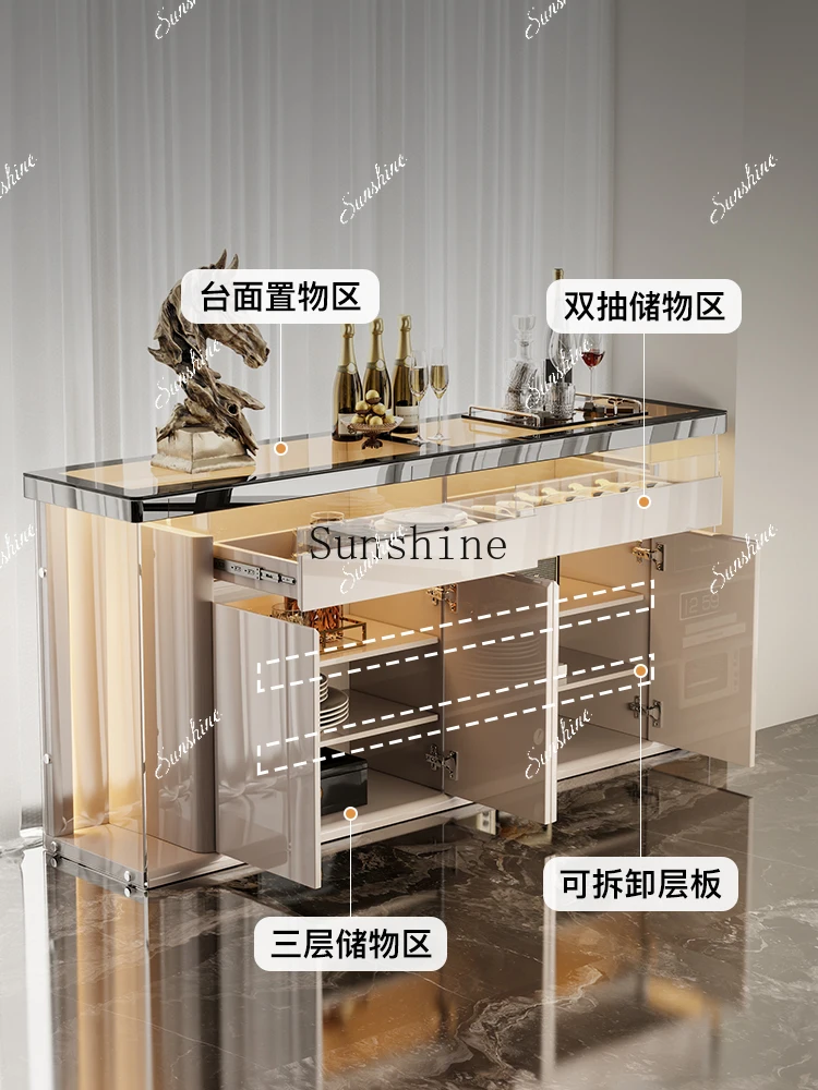Italian light luxury dining, side cabinet, living room, entrance cabinet against the wall  FT