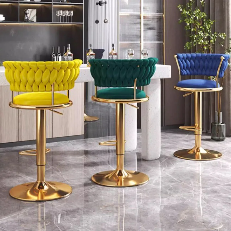 Elegante Lounge Bar Stool, cadeira minimalista, alta qualidade, giratória moderna, cadeira nórdica, ajustável, confortável, móveis Barkrukken