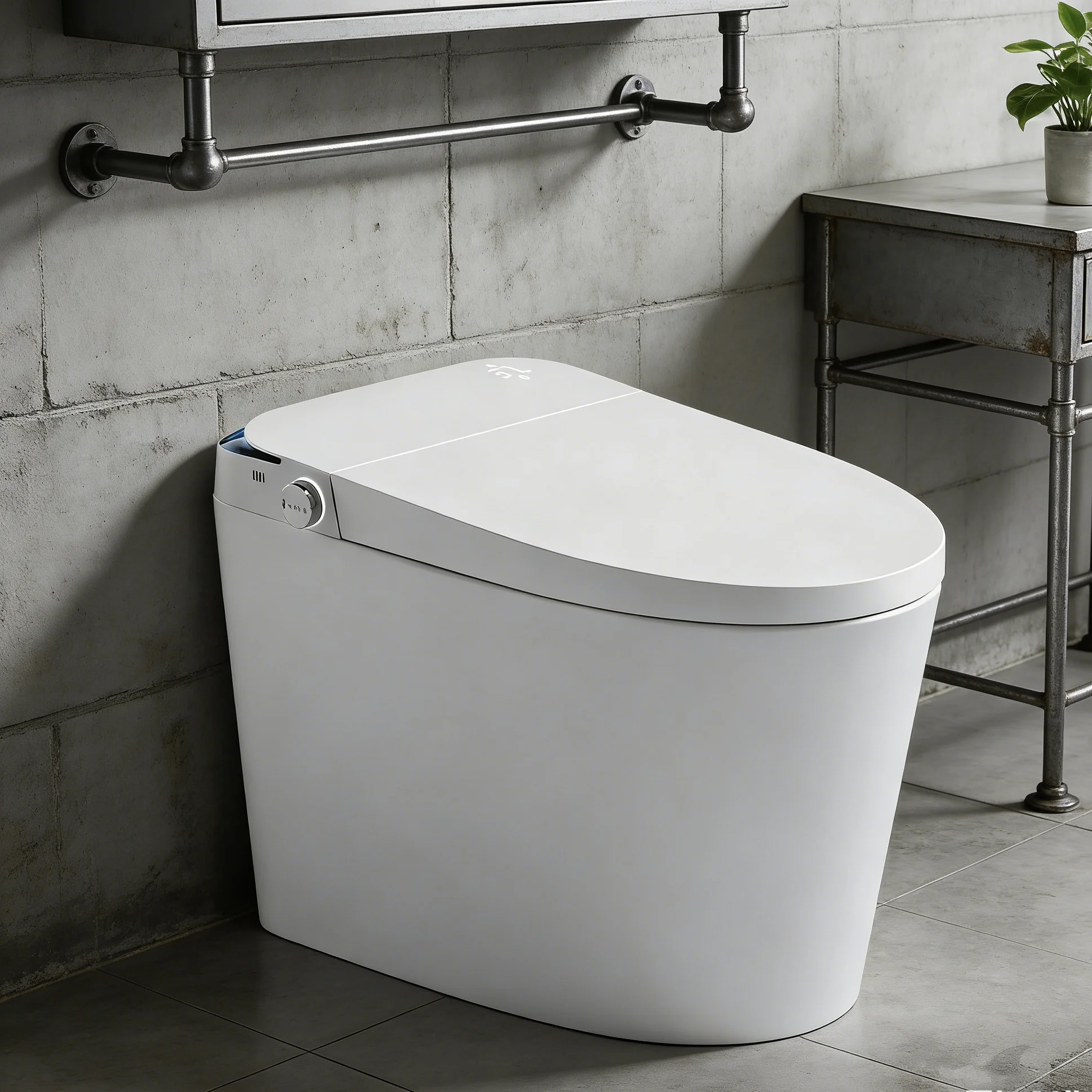 

Modern Integrated Ceramic Toilet, Automatic Flushing Smart LED Display, Night Light Smart Toilet