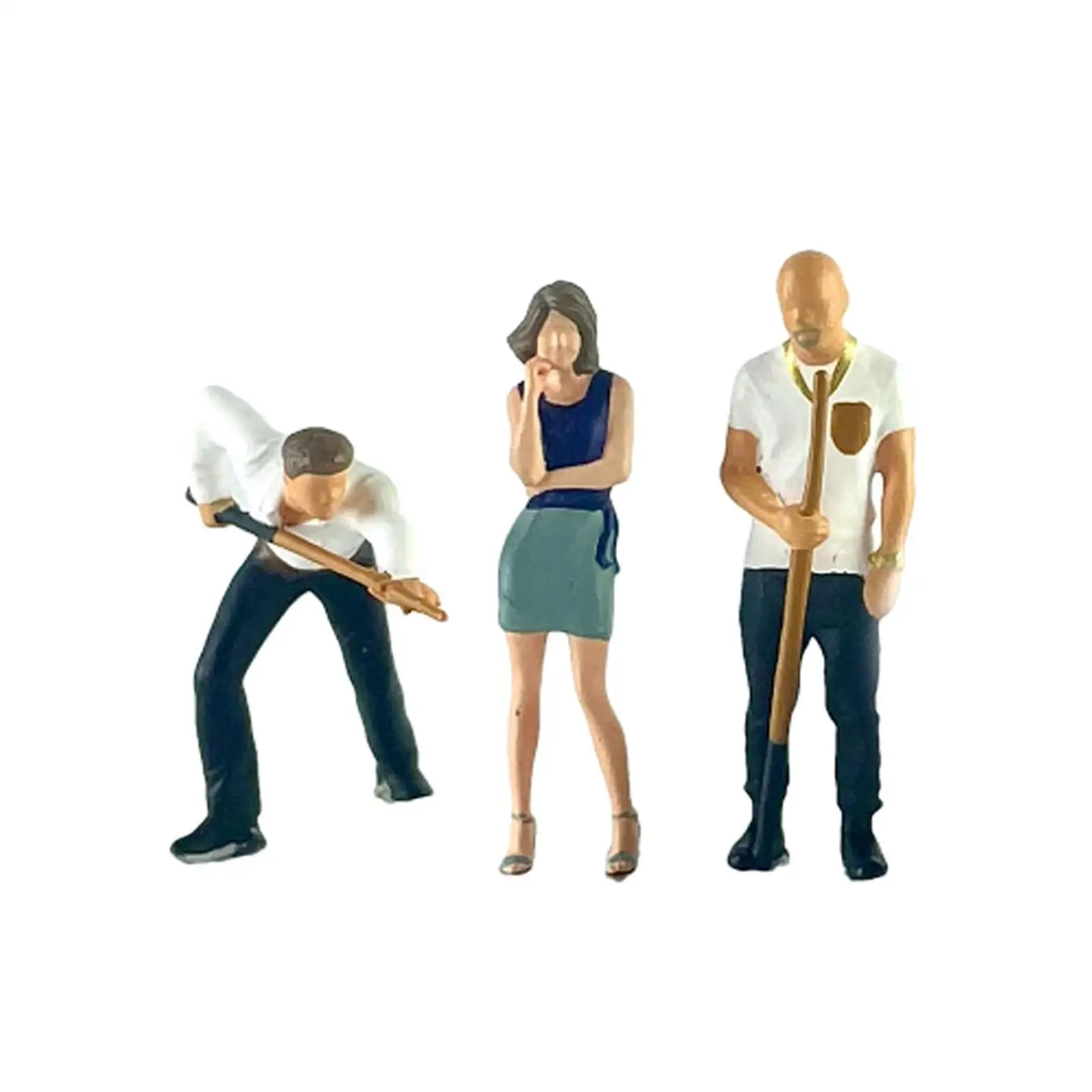 

3 Pieces 1:64 Scale People Figures Model Figures for DIY Scene Decor Desktop Ornament Miniature Ornament Tiny People Model